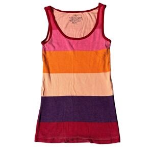 Faded Glory Striped Tank Top - Pink, Orange, Purple, Red - Sleeveless Casual